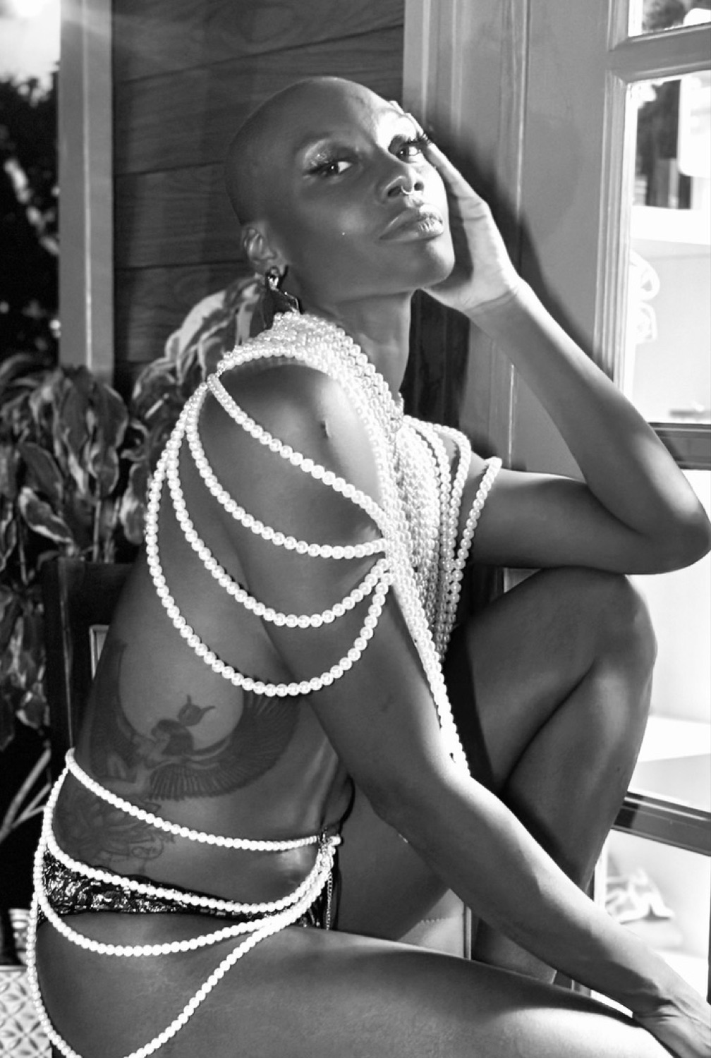 Aset of Kemet — editorial portrait in pearls
